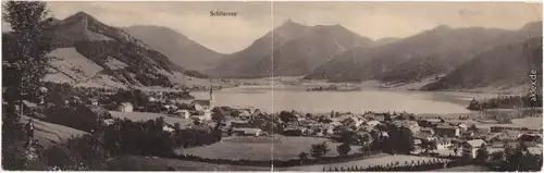 Ansichtskarte Schliersee Panorama-Ansichten, Doppelkarte 1913