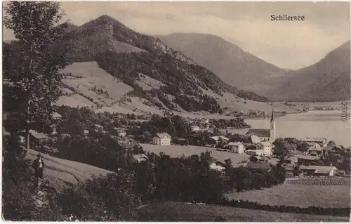 Ansichtskarte Schliersee Panorama-Ansichten, Doppelkarte 1913