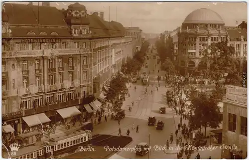 Tiergarten Berlin Potsdamerplatz und Königgrätzer Straße belebt 1926