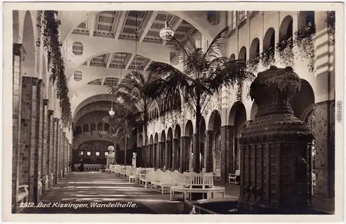 Bad Kissingen Wandelhalle Foto Ansichtskarte Innenansicht 1930