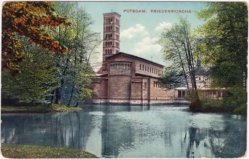 Ansichtskarte Potsdam Partie an der Friedenskirche 1916