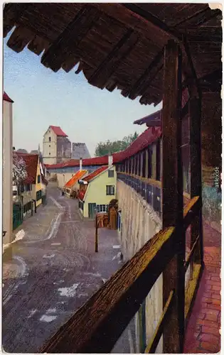 Nördlingen Straßenpartie -Stadtmauer gen wasserturm 1917 