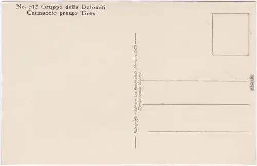 Tiers Tires Gruppo  Dolomiti Catinaccio presso Südtirol  Bozen Bolzano 1929