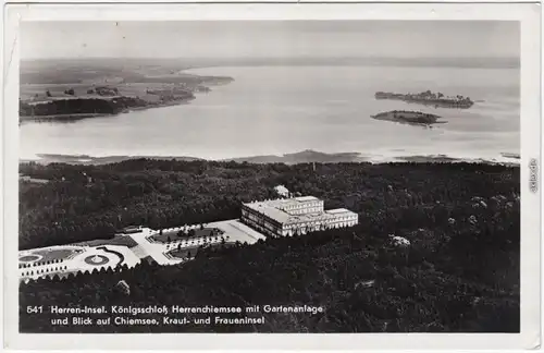 Chiemsee Luftbild  Herrenchiemsee / Herreninsel mit Schloss 1931 