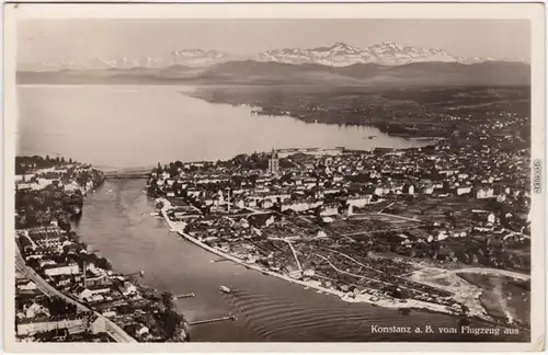 Foto Ansichtskarte Konstanz Luftbild vom Flugzeug 1933