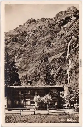 Oberstdorf (Allgäu) Fotokarte Oytalhaus 1006m mit Seebach Wasserfall 1932