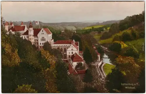 Rothenburg ob der Tauber Wildbad - Blick auf die Stadt (coloriertes Foto) 1928 