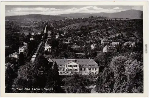 Ansichtskarte Bad Soden (Taunus) Stadt, Kurhaus und Straße 1934