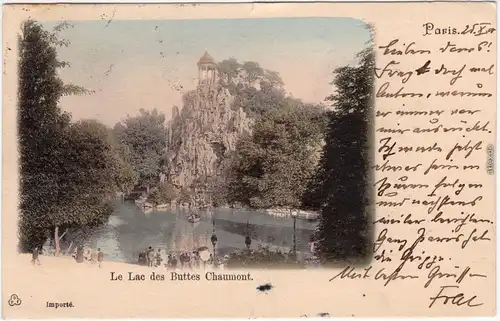 Paris Le Lac des Buttes Chaumont CPA Vintage Postcard  1908