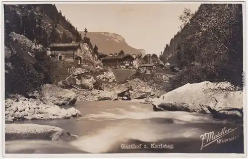 Foto Ansichtskarte Ginzling Mayrhofen Gasthof zum Karlsteg 1925