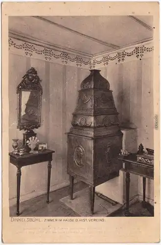 Ansichtskarte Dinkelsbühl Zimmer im Hause des historischen Vereins 1910