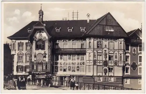 Bad Tölz Partie am Marienstift Foto Ansichtskarte 1928