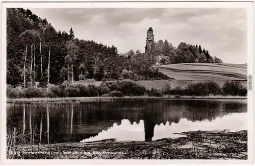 Pirmasens Burg Bergwartstein vom Seehofweiher 1932 