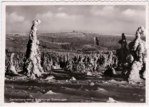 Foto Ansichtskarte Sankt Joachimsthal Jáchymov Winterpartie am Keilberg 1936