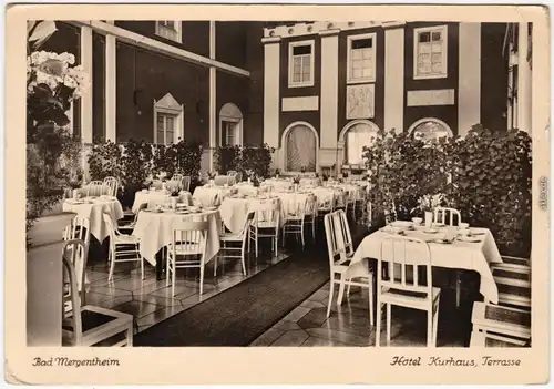 Ansichtskarte Bad Mergentheim Hotel Kurhaus - Terasse 1954