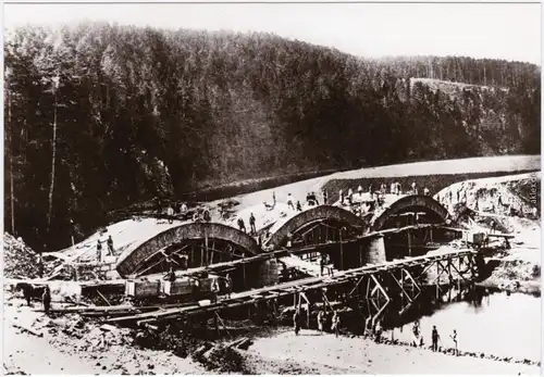 Greiz Brückenbau zwischen Greiz und Neumühle 125 Jahre Eisenbahn  1990