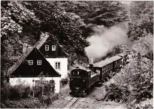 Oberlößnitz Radebeul Traditionsbahn Radeburg, Malerwinkel im Lößnitzgrund 1985