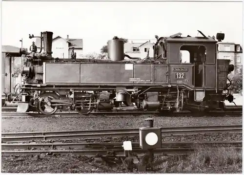 Radebeul Traditionsbahn Radebeul Ost-Radeburg, Lok 99539 in Radebeul-Ost 1983