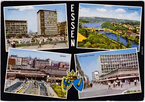 Essen Ruhr Mehrbild: Freiheit, Kettwiger Straße, Panorama und Kennedyplatz 1978