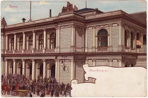 Ansichtskarte Hamburg Partie an der Börse 1908