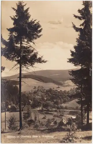 Fotokarte Altenau, Bergstadt Blick auf die Stadt vom Rotenberg 1927