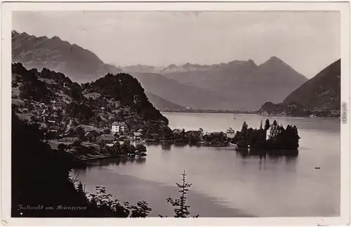 Iseltwald Blick auf Stadt und See b Brienz  	Interlaken Oberhasli  1941