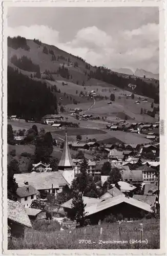 Zweisimmen Blick auf die Stadt Foto Ansichtskarte Kanton Bern 1946