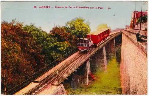 Langres Drahtseilbahn an der Stadt CPA Ansichtskarte Haute Marne 1917