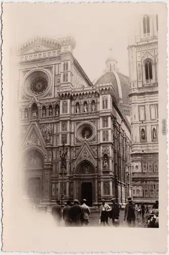 Florenz Firenze Partie an der Kirche  - Privatfoto Ansichtskarte 1932