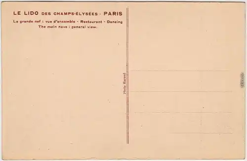 Ansichtskarte CPA Paris Innenansicht - Lido, Champ-Elysees 1926