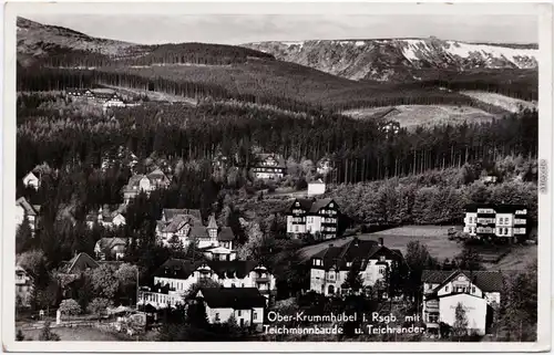 Krummhübel Karpacz Riesengebirge Stadt, Teichmannbaude und Teichränder 1935
