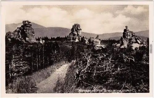 Krummhübel Karpacz Weg zu den Dreisteinen 1204 m - Riesengebirge 1932 