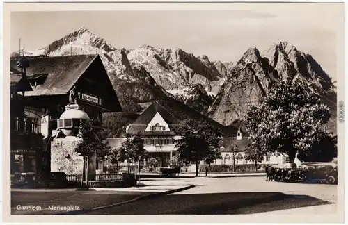 Garmisch-Partenkirchen Partie am Marienplatz Ansichtskarte  1930