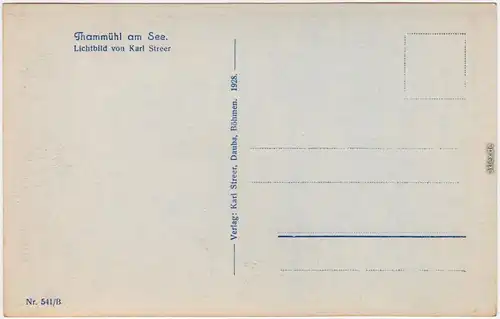 Thammühl-Hirschberg am See Staré Splavy Doksy Blick über Stadt und See 1928 