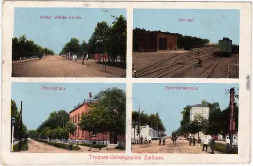 Zeithain Truppenübungsplatz, Bahnhof, Planitzstraße, Rabenhorststraße 1916