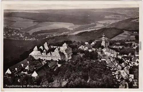 Foto Ansichtskarte Augustusburg Luftbild Augustusburg b Chemnitz 1936