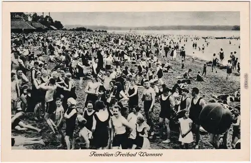 Foto Ansichtskarte Wannsee Berlin Familien Freibad Wannsee, belebt 1934