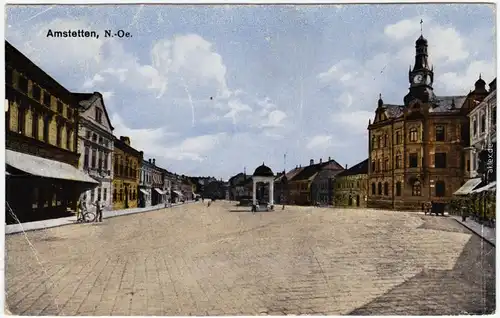 Amstetten Straßenpartie Ansichtskarte Niederösterreich  1918