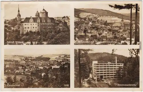 Zschopau 4 Bild: ua Rassmusensiedlung und Rassmussenwerke Fotokarte1935