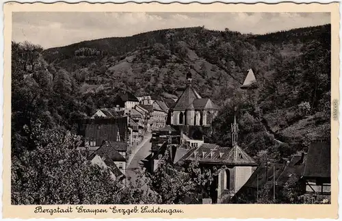 Graupen Krupka Straßenpartie Ansichtskarte b Teplitz Teplice  1939