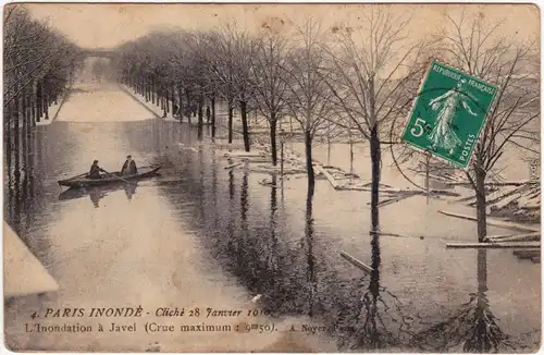 Paris Überschwemmung 28. Januar CPA Vintage Postcard 1910