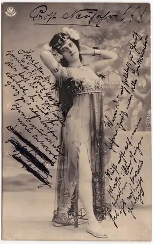 Tänzerin, Erotik - Fotokunst Erotika Foto Ansichtskarte 1904