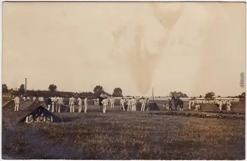 Kalkreuth Ebersbach (b. Großenhain) ? Militärlager - Soldaten Privatfoto g1908