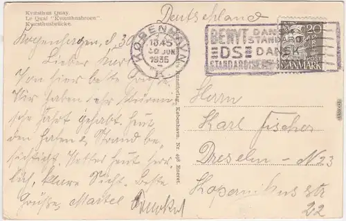 Vintage Postcard Kopenhagen København Hafen - Dampfer 1935