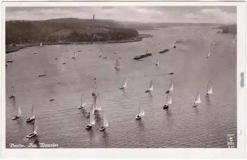 Foto Ansichtskarte Wannsee Berlin Luftbild Wanssee 1936