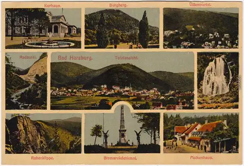 Ansichtskarte Bad Harzburg Mikrokarte, Kurhaus, Denkmal, Umland 1924