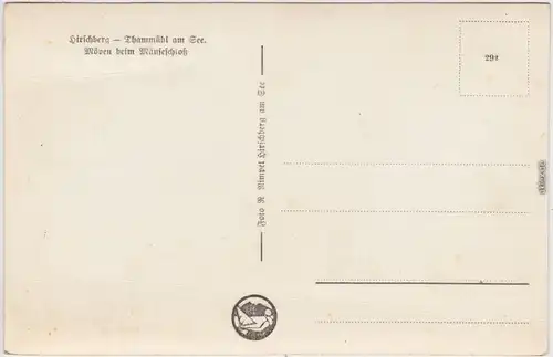 Thammühl Hirschberg am See  Doksy Möwen am Mäueschloß b Leipa Liberec  1930