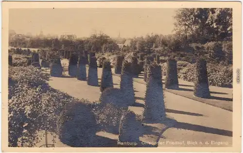 Foto Ansichtskarte Ohlsdorf-Hamburg Ohlsdorfer Friedhof - Eingang 1930