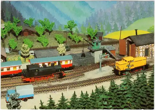 Modelleisenbahn: Traktionswandel Bahnhof HO-Anlage AG 4/20 Saalfeld 1978/1989