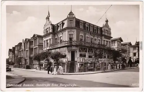 Bansin Heringsdorf Usedom Seestraße Ecke Bergstraße Hotel Reichskanzler 1932